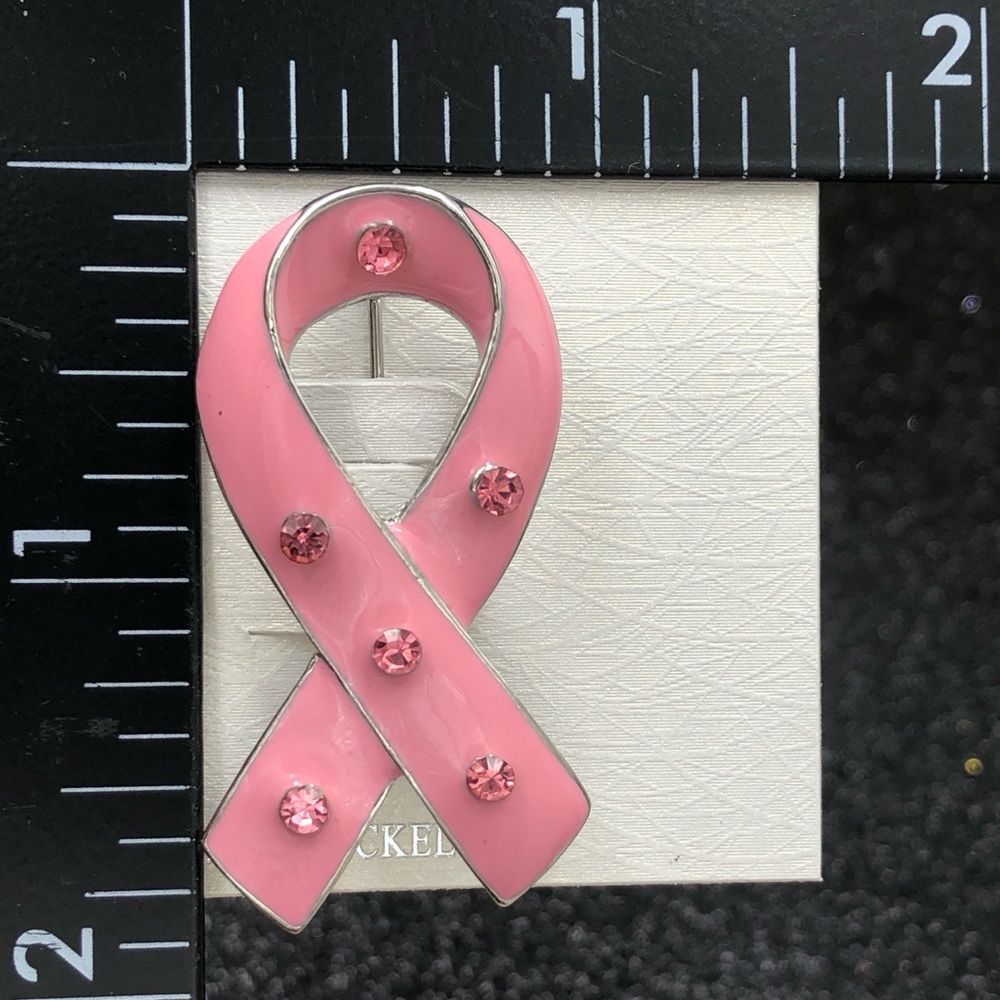 🌼 Pink Ribbon Breast Cancer Pin Brooch - Picture 2 of 3